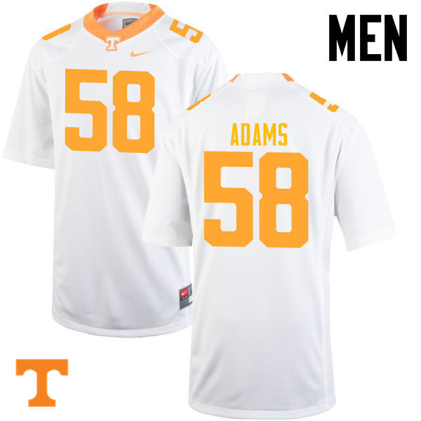 Men #58 Aaron Adams Tennessee Volunteers College Football Jerseys-White